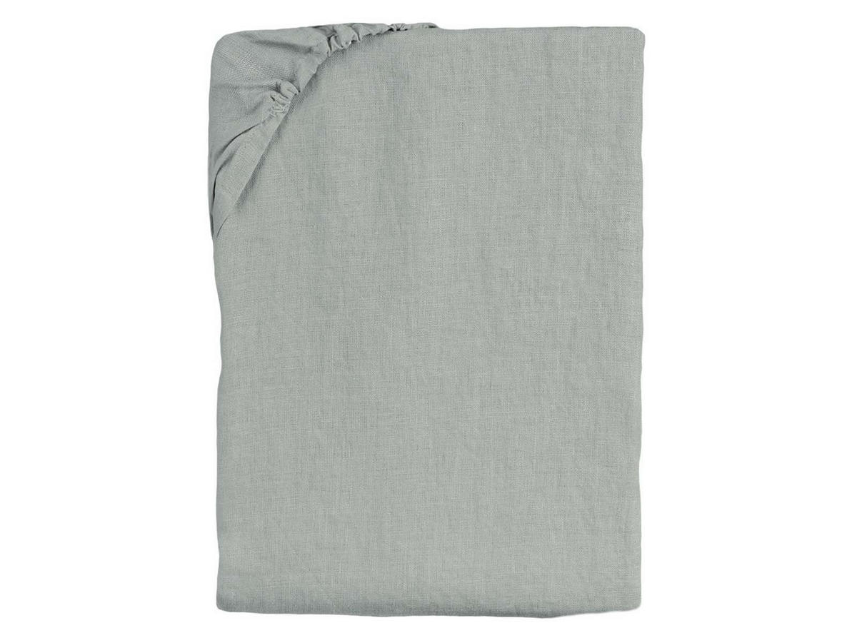 SPANNBETTTUCH reines Leinen stein-grau 90/200 cm - Grau, Naturmaterialien (90/200cm) - beties Heimtextil