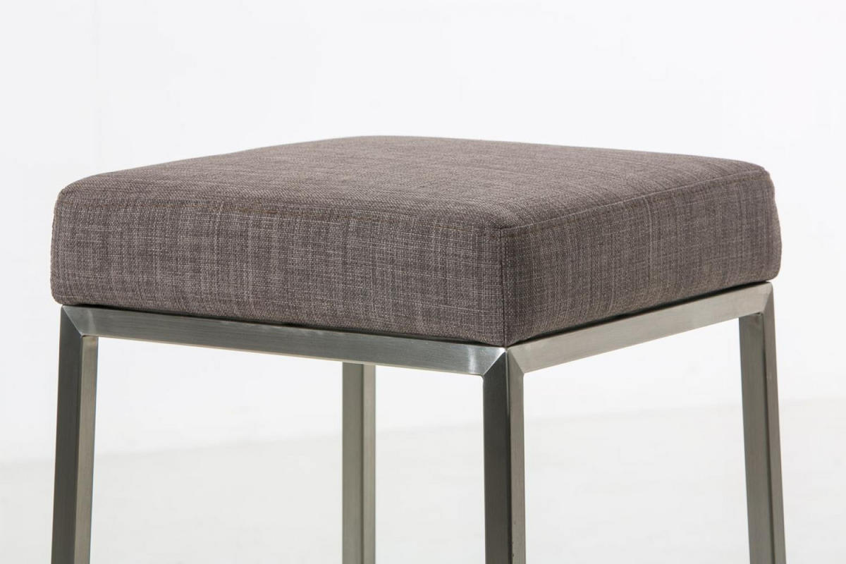 BARHOCKER Stoff grau - Edelstahlfarben/Grau, Textil/Metall (37/85/37cm) - CLP