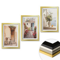 WANDBILDER 3er Set - 20x30 cm Goldrahmen - Charmante Küstenstraßen - Goldfarben, Kunststoff (20/30cm) - ArtPrintCave