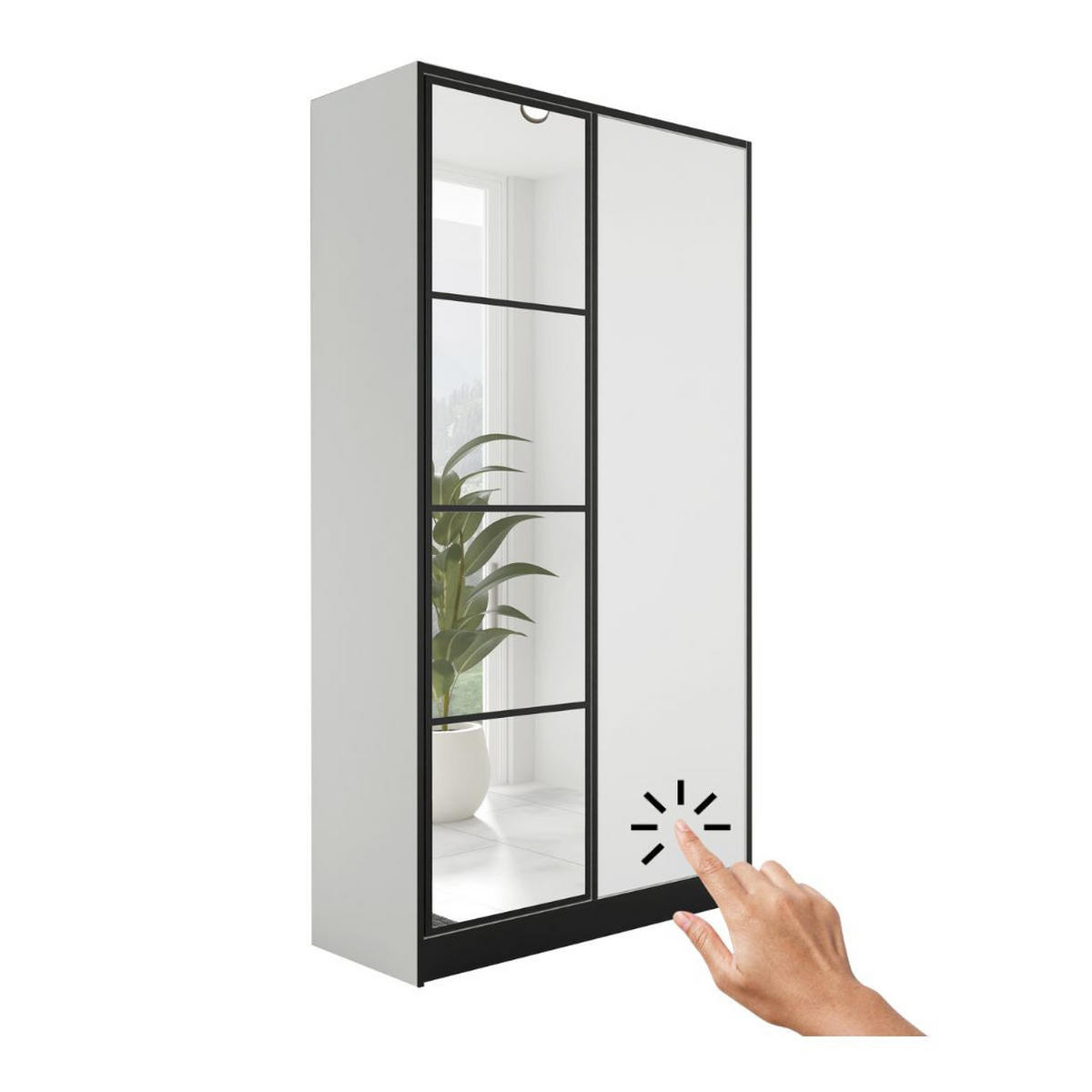 KLEIDERSCHRANK EDEN 2-Türen v1 - 105x205x39 cm - weiß - Weiß, Holzwerkstoff (105/205/39cm) - Kier Furniture
