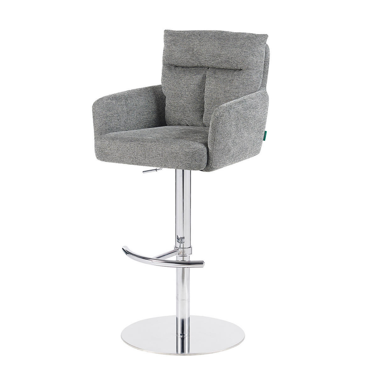 BARHOCKER Leo - Chromfarben/Grau, Textil/Metall (54/96/57cm) - DUBI Möbel