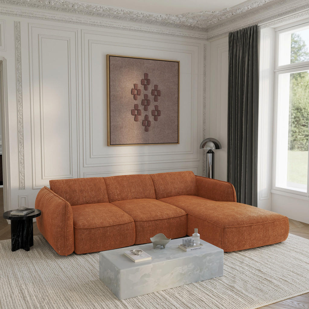 Thumbnail - Sia Home Eckschlafsofa, Terracotta, Textil, 4-Sitzer, L-Form, 274x174 cm, Wohnzimmer, Sofas & Couches, Wohnlandschaften,...
