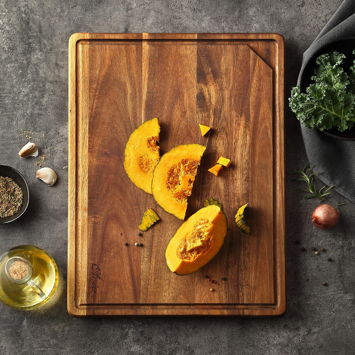 SCHNEIDEBRETT-SET 3-TEILIG - Akaziefarben, Holz (1/1cm) - Oleio