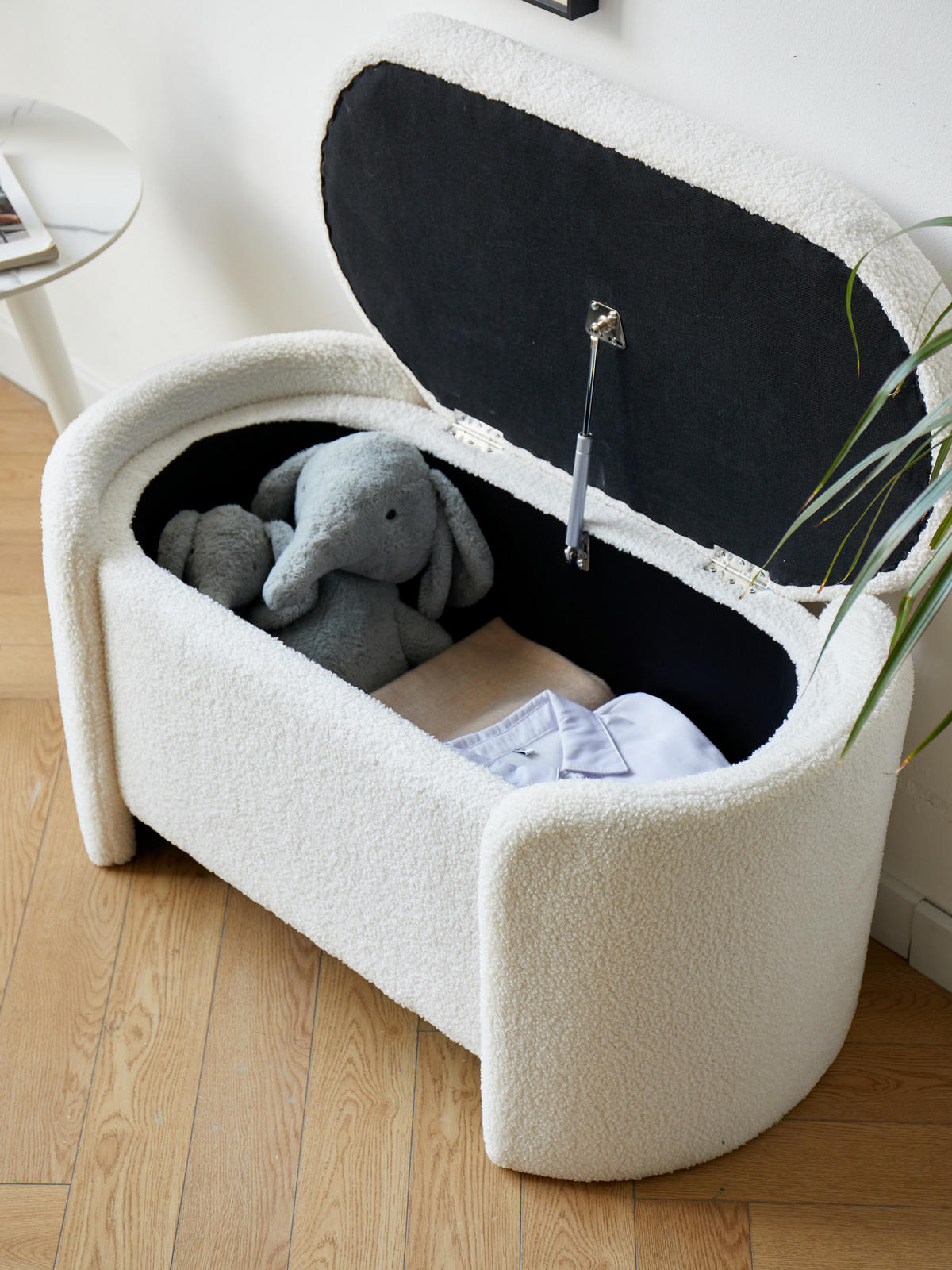 SITZBANK Wolle Weiß - Weiß, Textil (88/46/45cm) - Nordlys