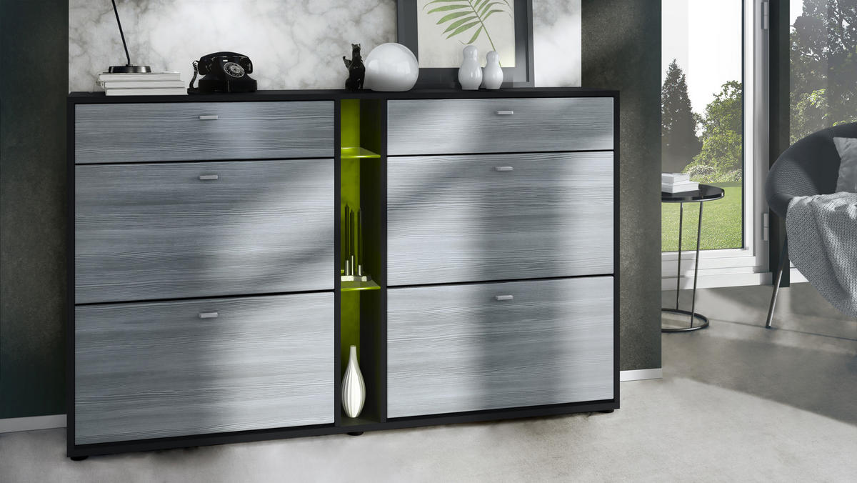SCHUHSCHRANK Today Fronten in Avola-Anthrazit - Anthrazit, Holzwerkstoff (155.5/95/28cm) - Vladon