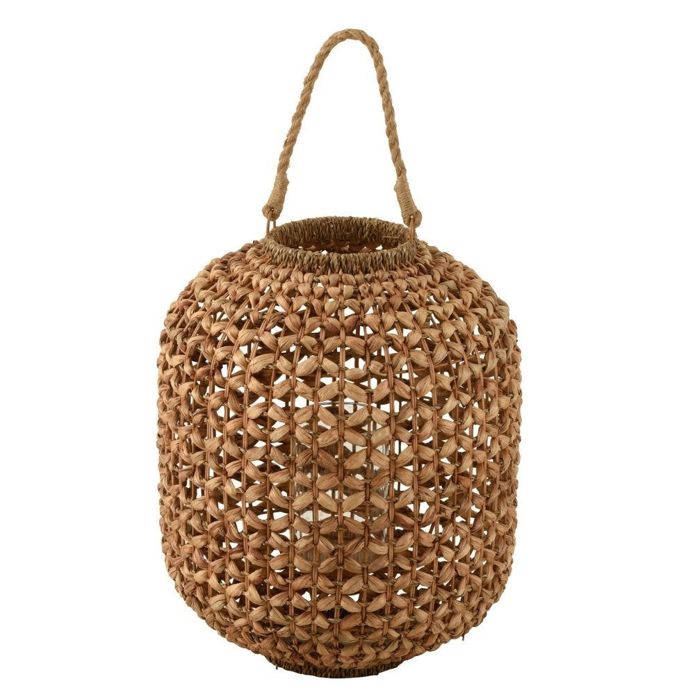 KERZENHALTER LENA - Rottan - Natürliche - M - Naturfarben, Glas/Naturmaterialien (37.5/45/37.5cm) - J-Line