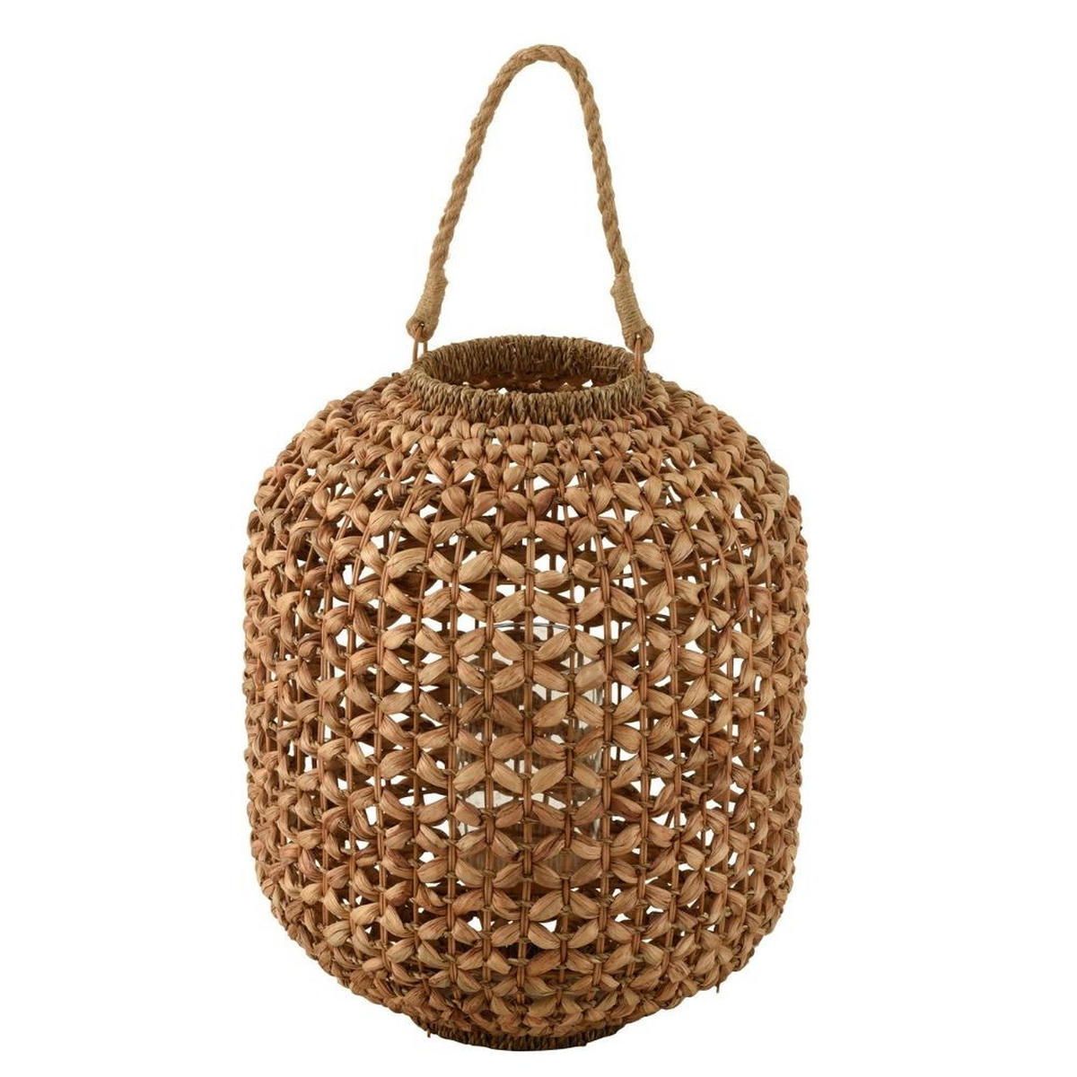 KERZENHALTER LENA - Rottan - Natürliche - M - Naturfarben, Glas/Naturmaterialien (37.5/45/37.5cm) - J-Line