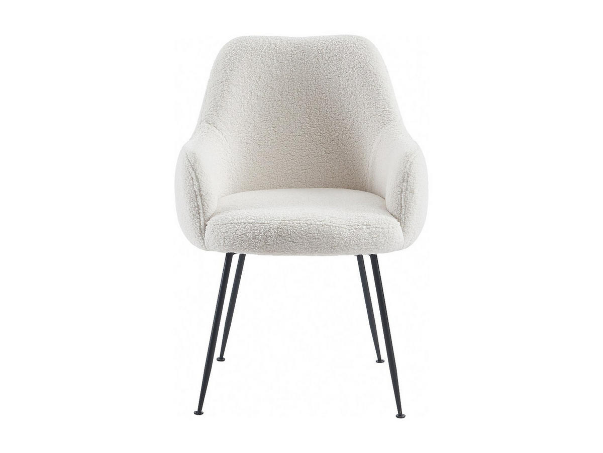 STUHL mit Armlehnen 2er-Set - Bouclé-Stoff & Metall - Weiß - TOYBA - Weiß, Textil (65.5/81/60cm) - Pascal Morabito