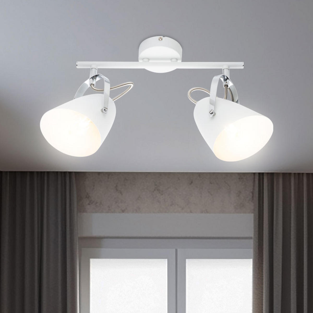 DECKENLEUCHTE ARMECA Metall Weiß - Weiß, Metall (32.5/11.5/24cm) - Globo Lighting