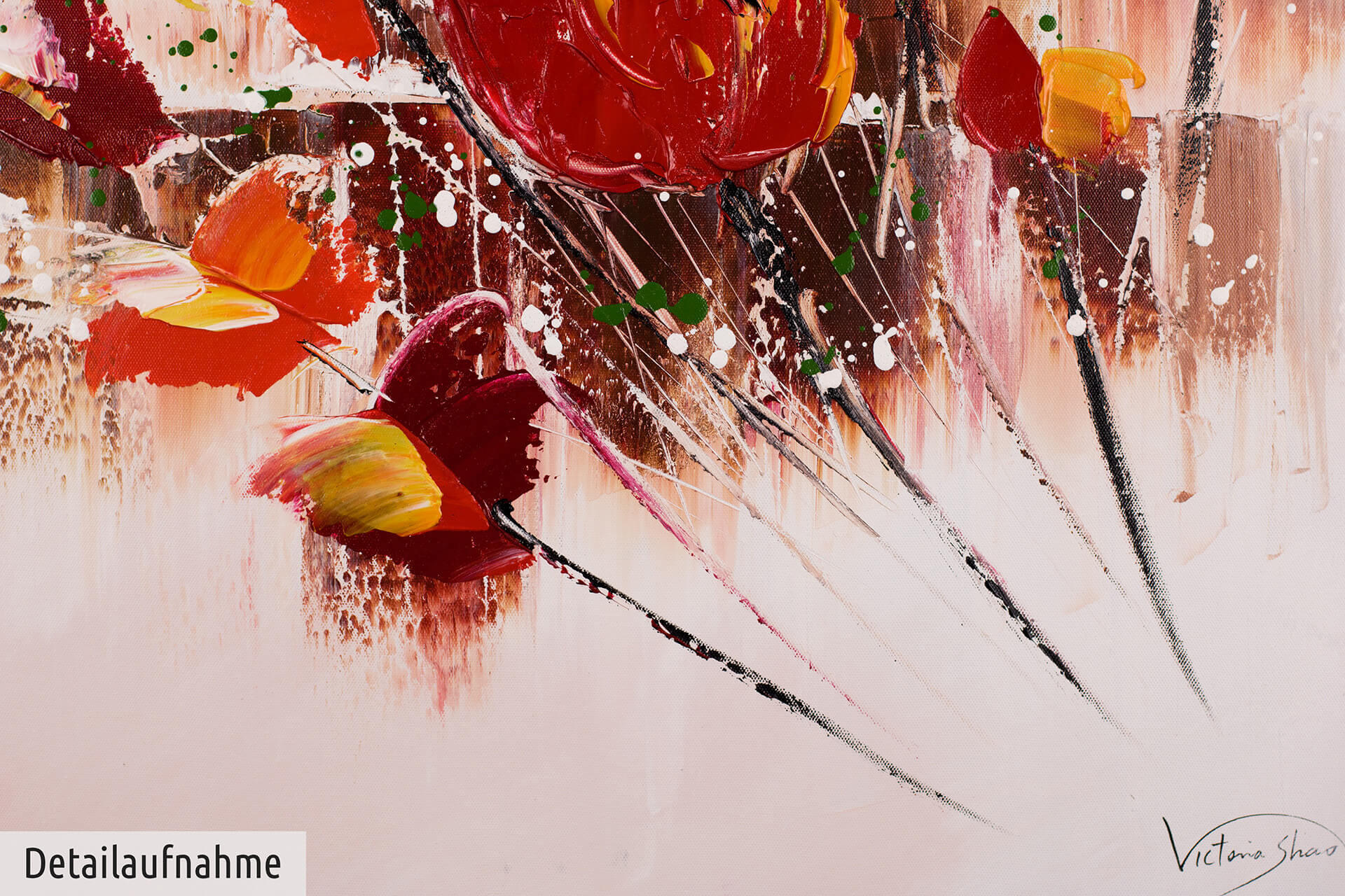 ACRYLBILD HANDGEMALT 60/80 cm - Rot, Holz/Textil (1.34/80cm) - KUNSTLOFT