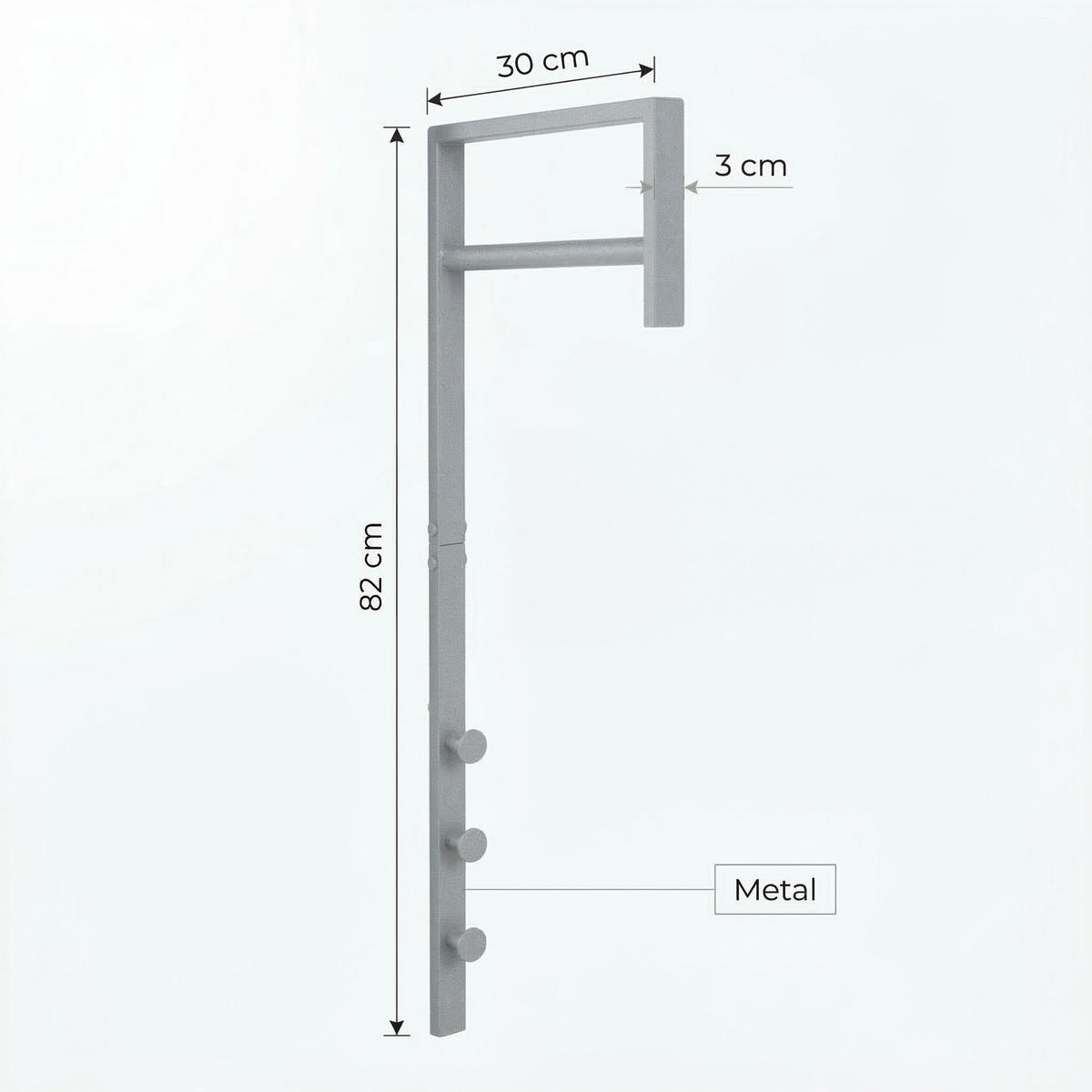 GARDEROBENSTÄNDER Pisa Grau 3/30/82 cm - Grau, Metall (3/82/30cm) - ebuy24