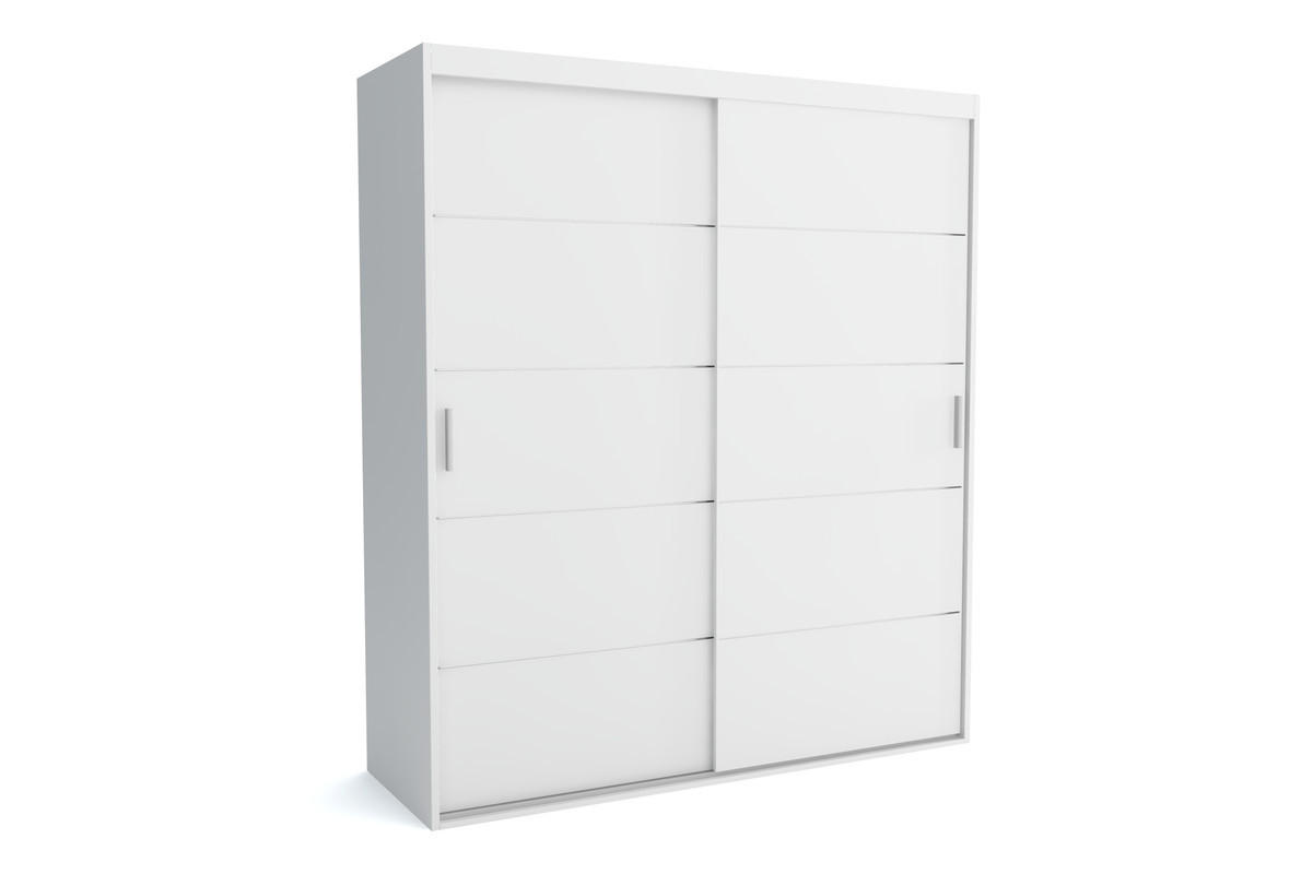 KLEIDERSCHRANK MAT A Weiß 160x60x205 cm - Weiß, Holzwerkstoff (160/205/60cm) - FURNLUX