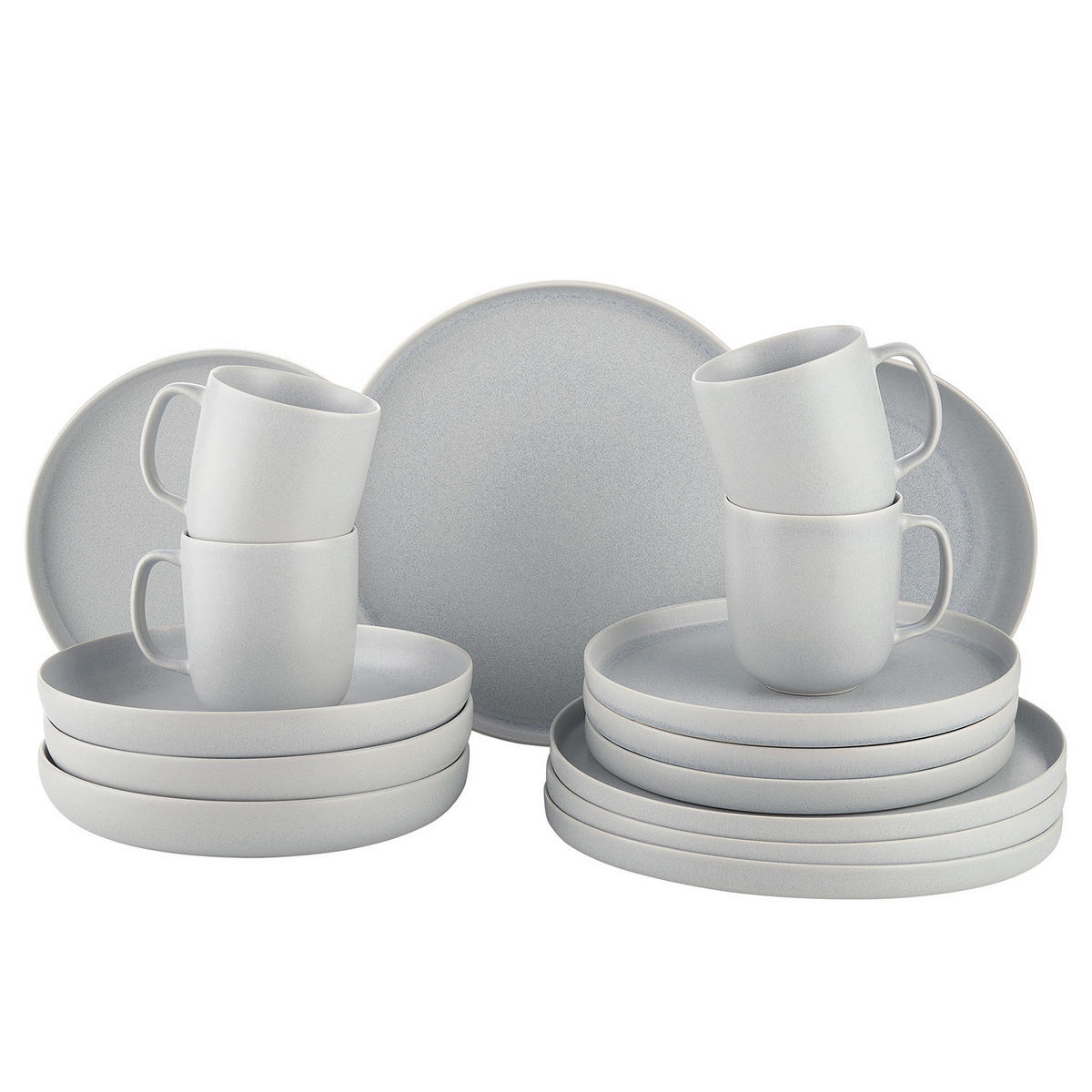 GESCHIRR-SET (16-teilig) Casa Nova - Grau, Keramik (31/36/37cm) - BUTLERS