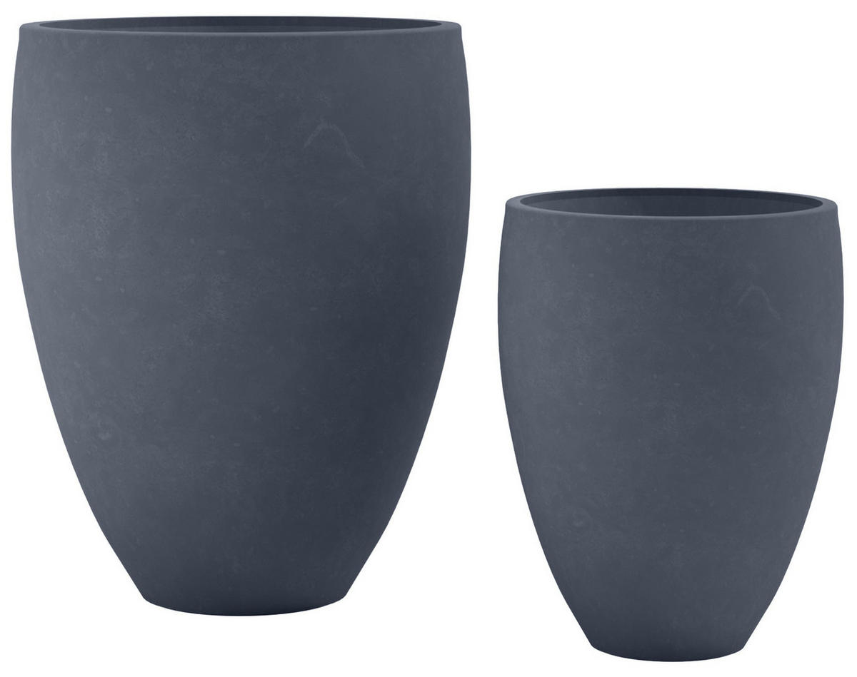 PFLANZKÜBEL 2er Set Anthrazit - Anthrazit, Kunststoff (46/61cm) - CLP