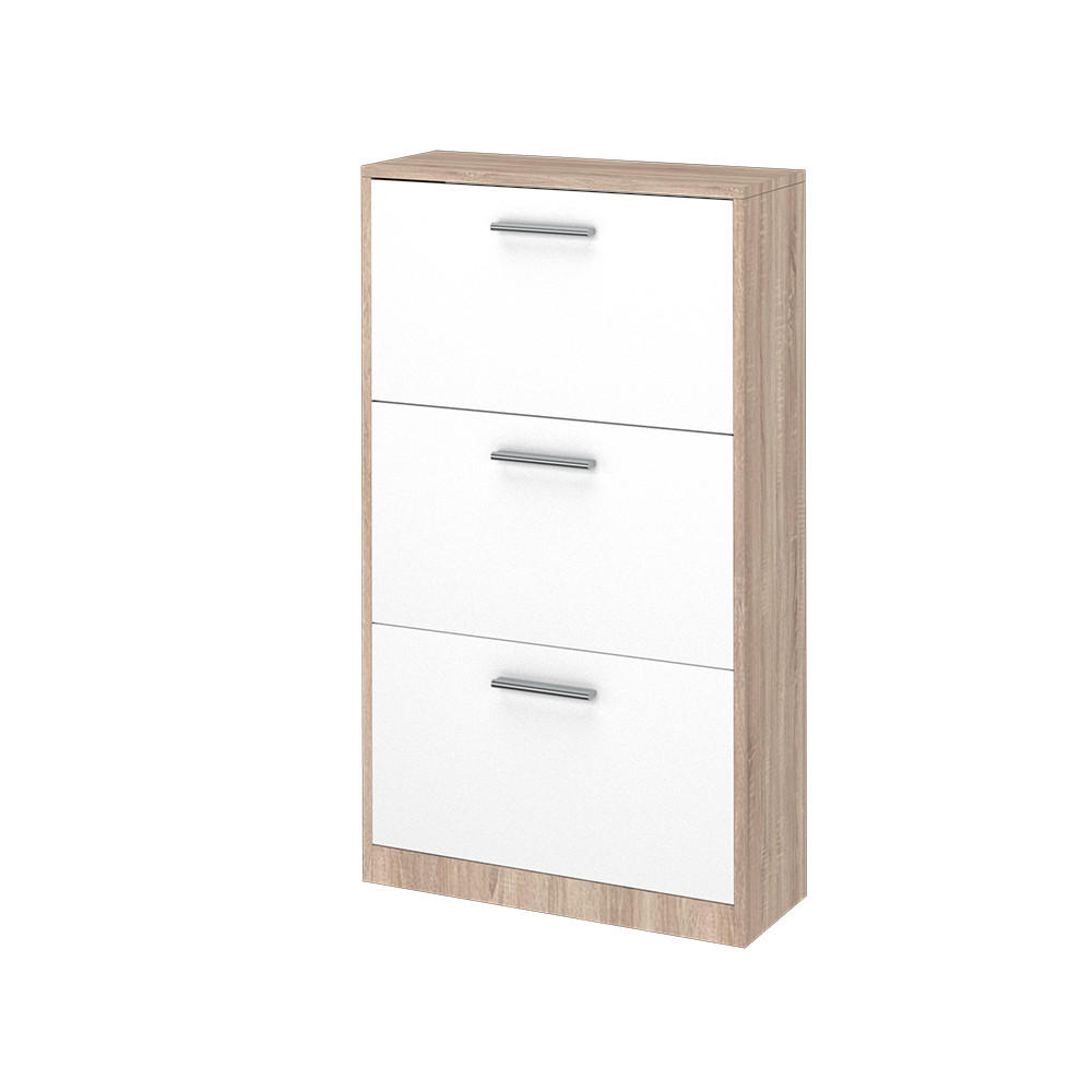 SCHUHKIPPER Gizmo Weiß/Sonoma 59 x 105 cm - Weiß/Sonoma Eiche, Holzwerkstoff (59/105/22cm) - Vicco