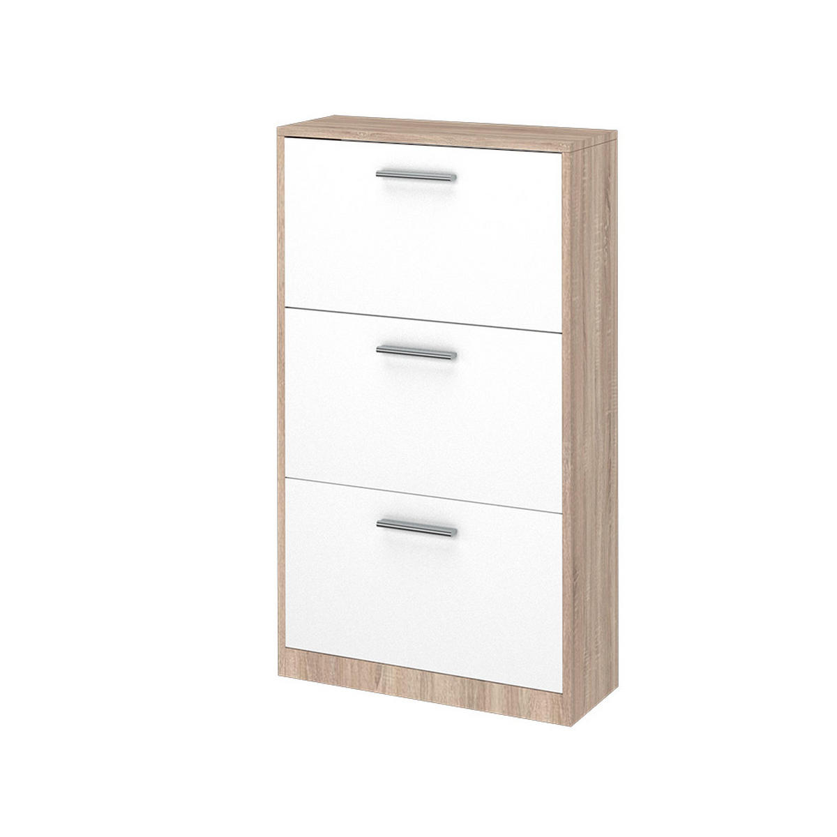 SCHUHKIPPER Gizmo Weiß/Sonoma 59 x 105 cm - Weiß/Sonoma Eiche, Holzwerkstoff (59/105/22cm) - Vicco