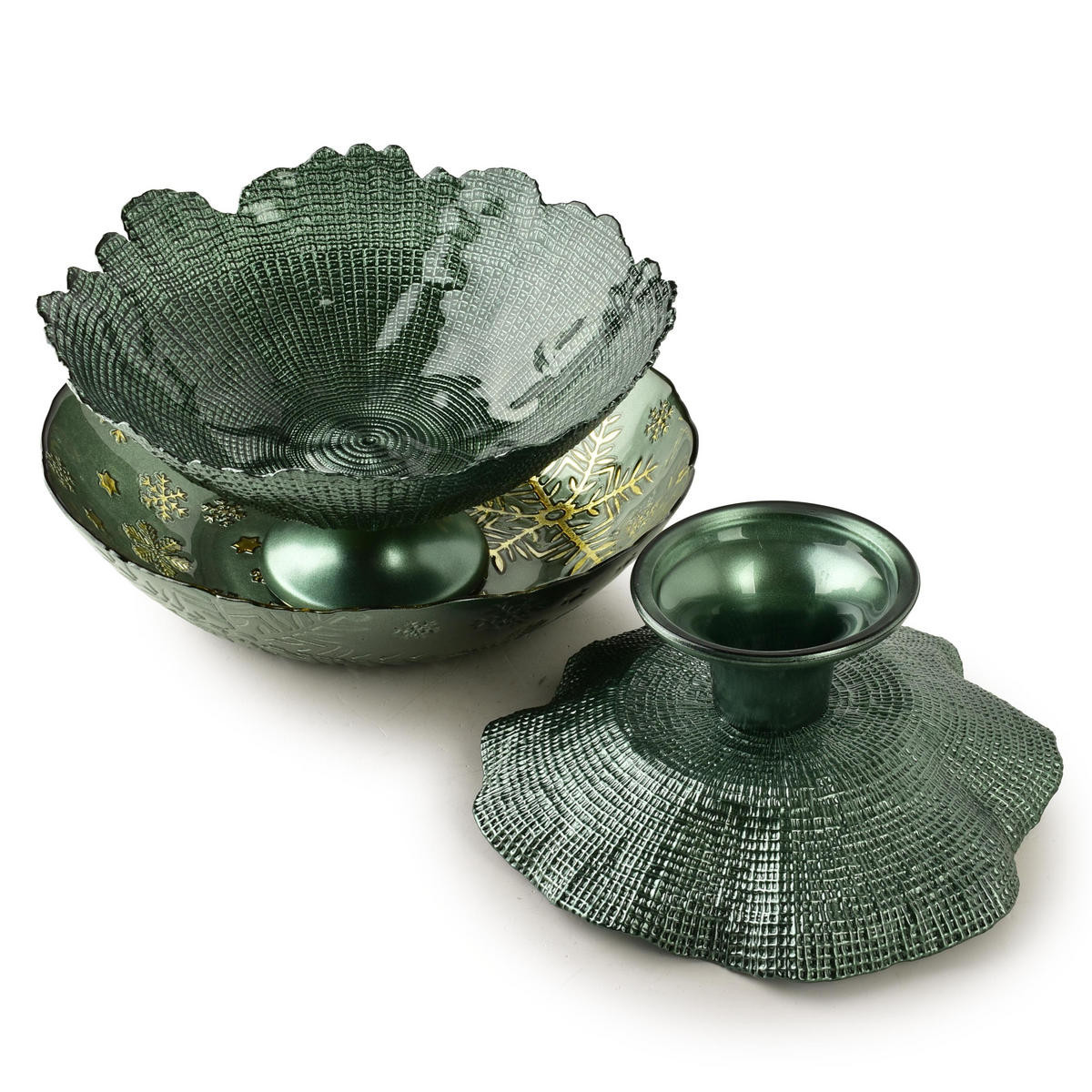 DEKOSCHALE GREENIE Rot - Grün, Glas (16/30/30cm) - Mondex