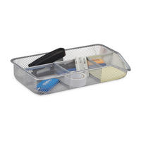 SCHREIBTISCHORGANIZER - Silberfarben, Metall (16/27.5/4.8cm) - Relaxdays