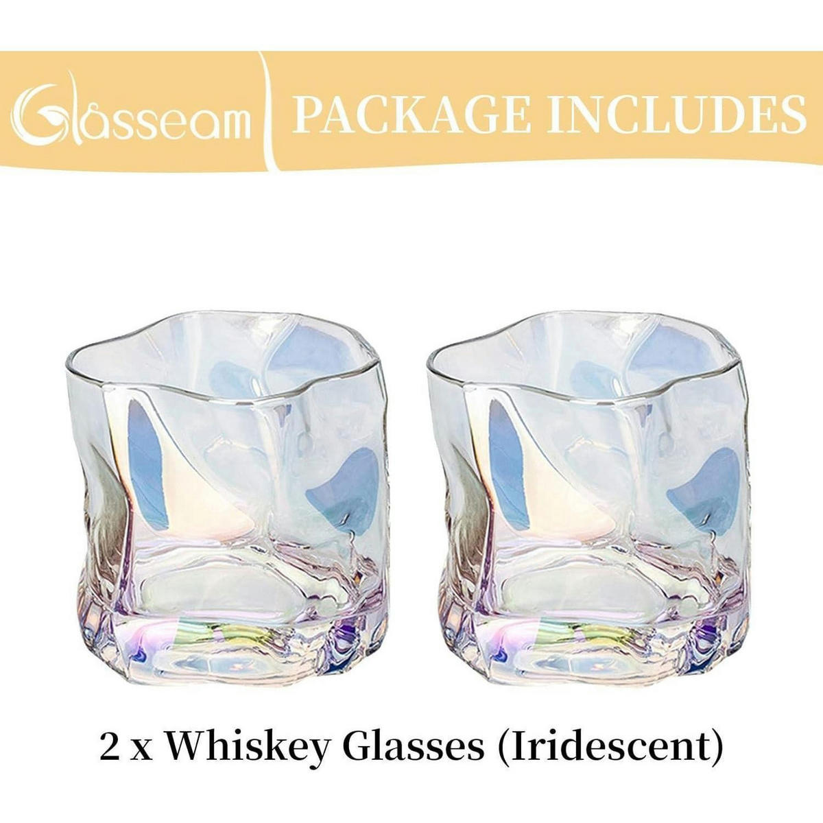 WHISKEYGLÄSER 2-teiliges Set Bunt - Transparent, Glas (0.25L)