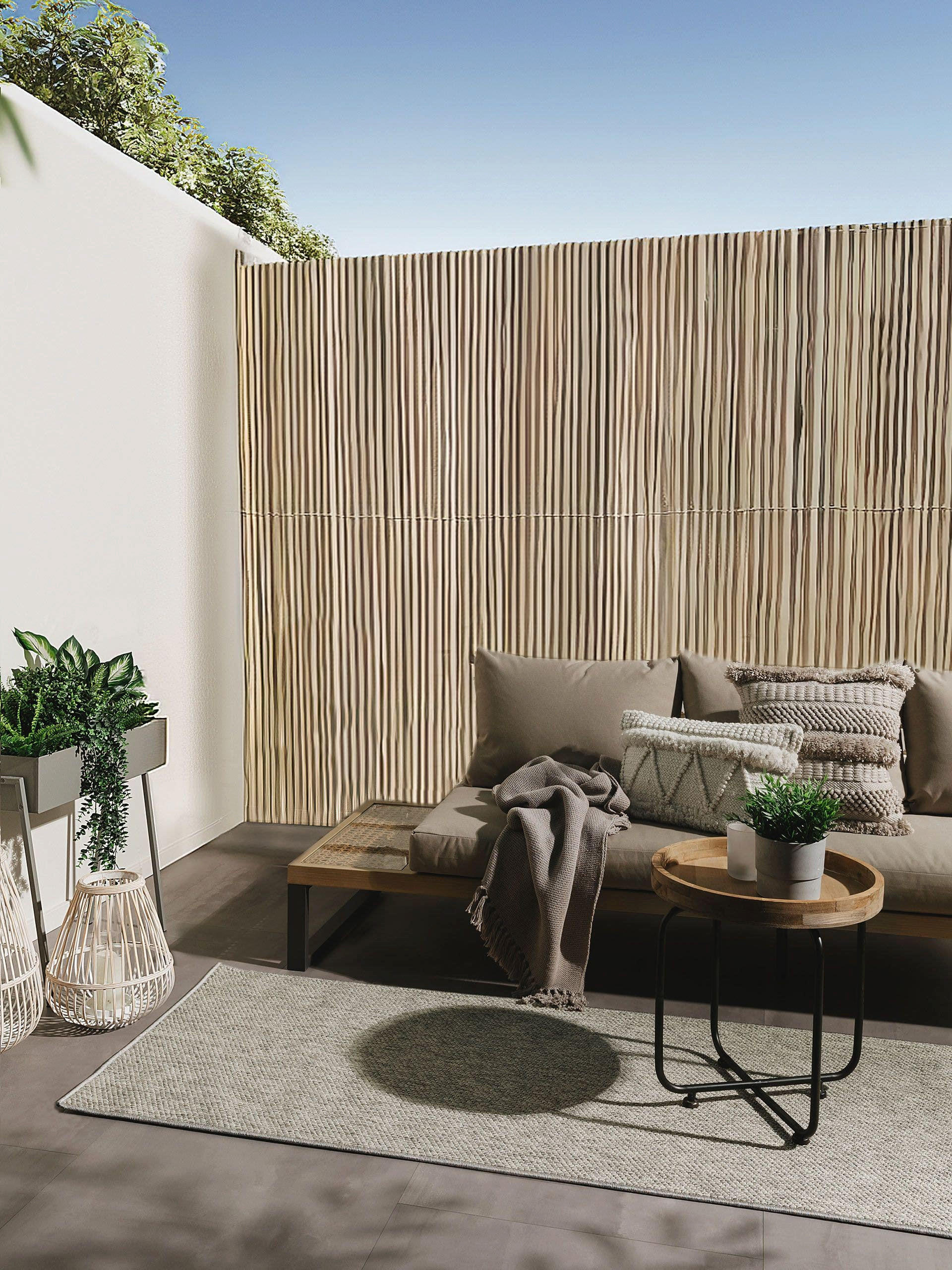 OUTDOORLÄUFER Iowa Hellgrau 80x300 cm - Hellgrau, Kunststoff (80/300cm) - benuta