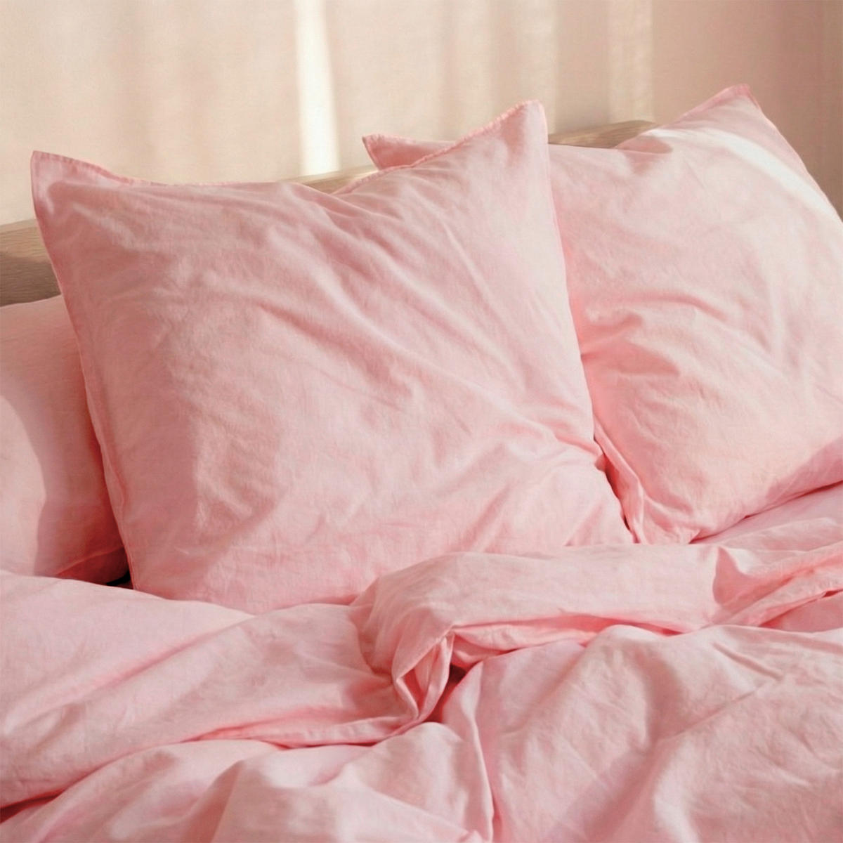 KISSENBEZUG basic 50x75 cm (x2) hellrosa - Rosa, Textil (50/75cm) - Happy Friday