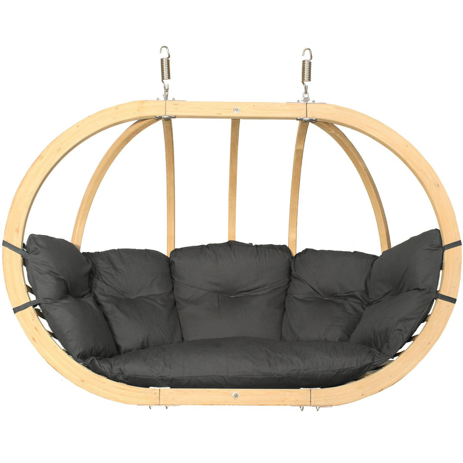 HÄNGESESSEL CALLISTO ,Dunkelgrau - Dunkelgrau, Holz/Textil (175/120/82cm) - KONSIMO®