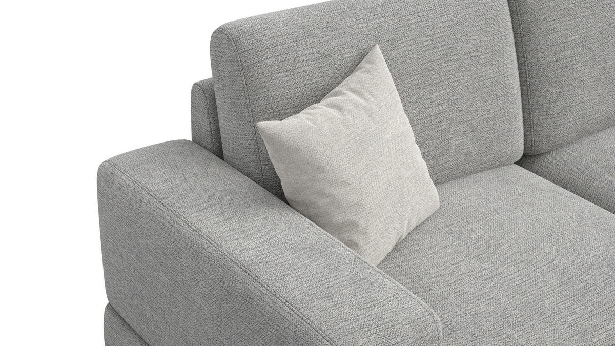 ECKSOFA OTTO 4-Sitzer, grau - Schwarz/Grau, Holz/Textil (279/159cm) - Courtois Laville