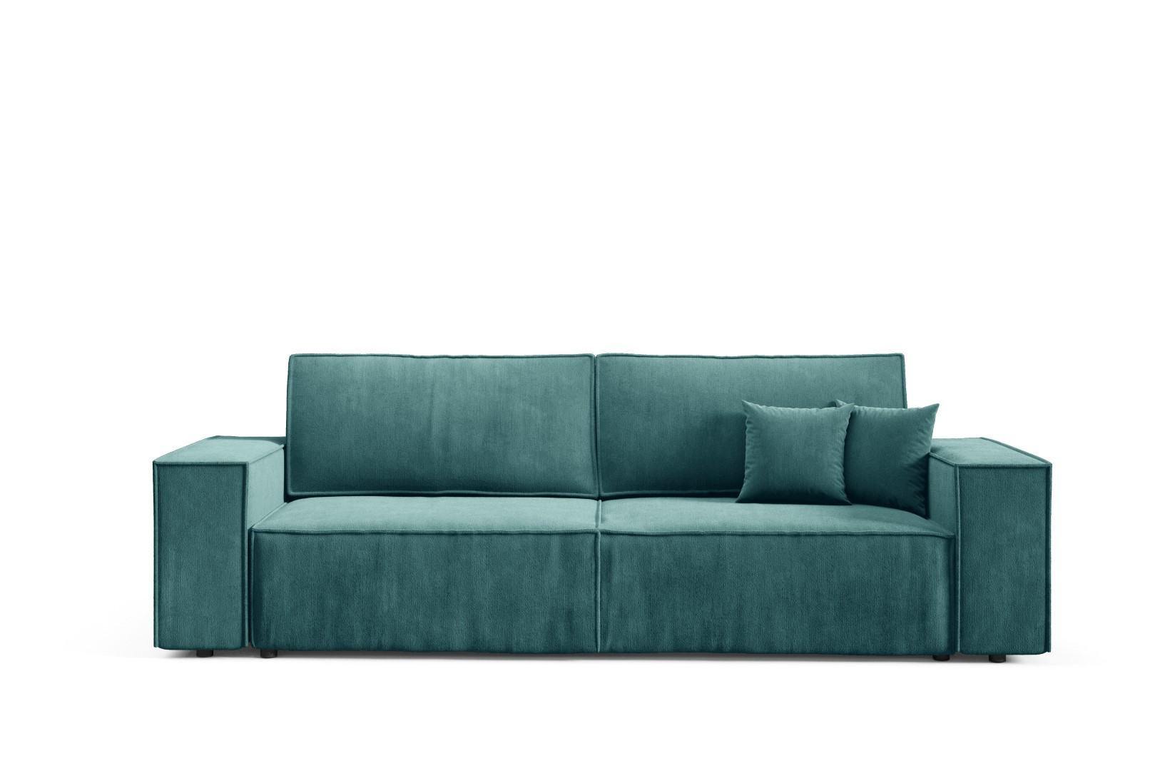 SCHLAFSOFA mit Bettkasten Türkis - Türkis, Textil (255/88/102cm) - Furnisell