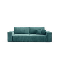 SCHLAFSOFA mit Bettkasten Türkis - Türkis, Textil (255/88/102cm) - Furnisell