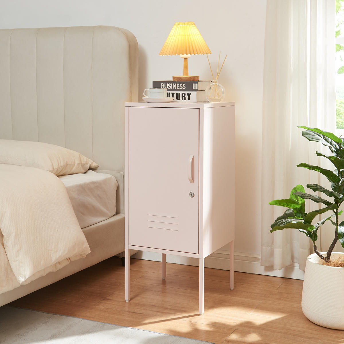 NACHTTISCH Hausjärvi - Rosa, Metall (35/82/35cm) - [en.casa]