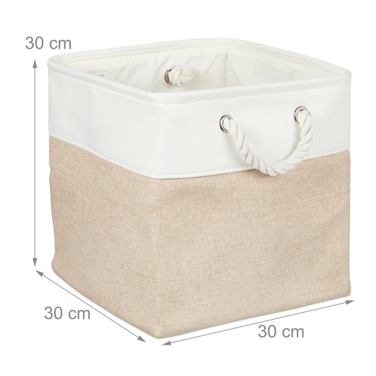 3XAUFBEWAHRUNGSKORB - Multicolor, Textil/Metall (30/30/30cm) - Relaxdays