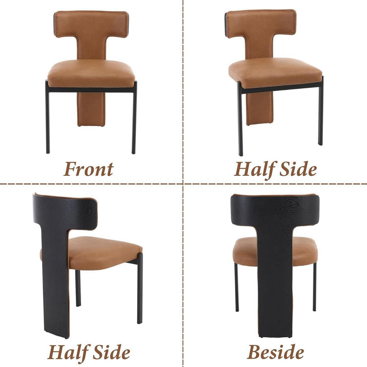 ESSZIMMERSTÜHLE 4er Set mit geschwungener Holzrückenlehne, braun - Braun, Kunststoff (50/76/51cm)