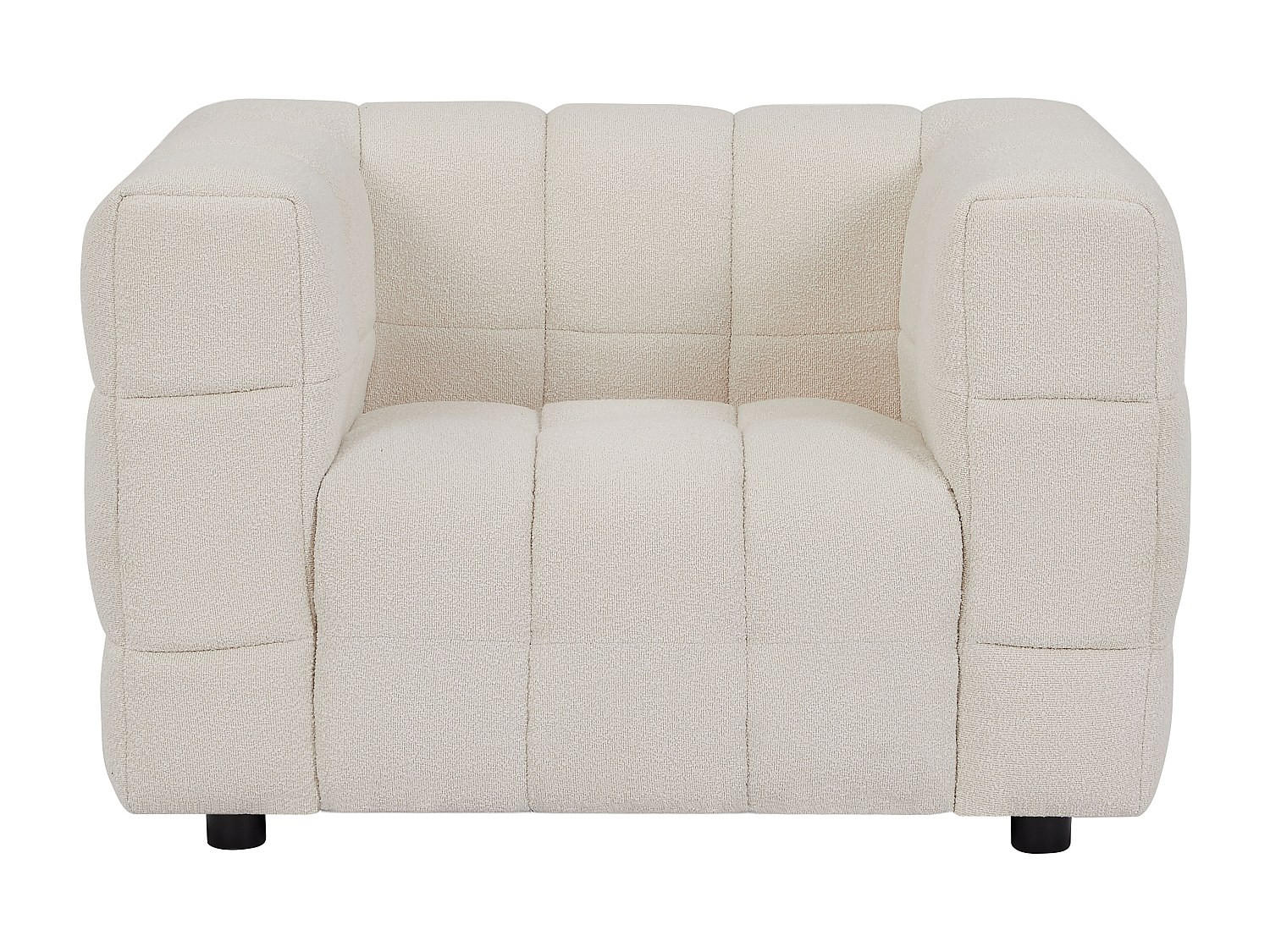 SESSEL mit gerader Rückenlehne - 1 Person - stoff - weiß Lerici - Weiß, Holz/Textil (106/72/89cm) - Vente-Unique