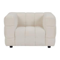 SESSEL mit gerader Rückenlehne - 1 Person - stoff - weiß Lerici - Weiß, Holz/Textil (106/72/89cm) - Vente-Unique