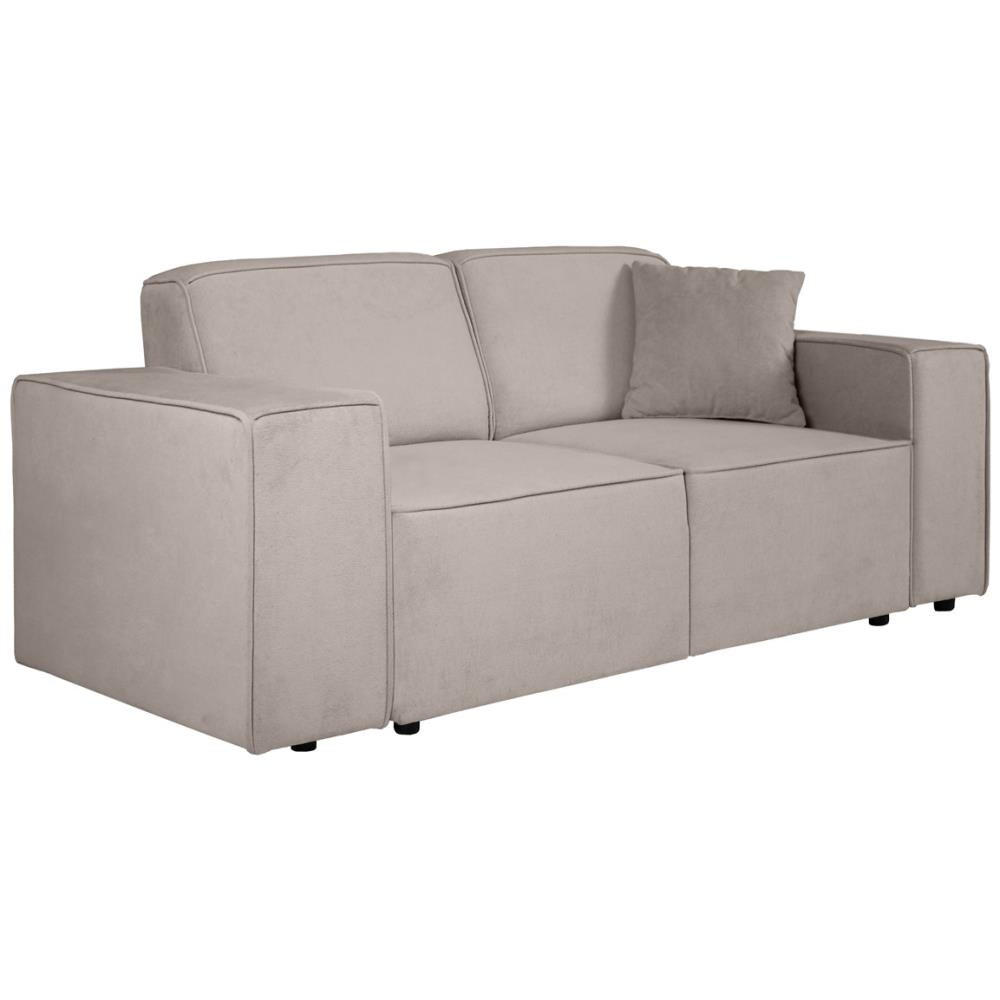 2-SITZER SOFA Pedro ohne Schlaffunktion beige - Beige/Schwarz, Textil (185/75/88cm) - Beautysofa