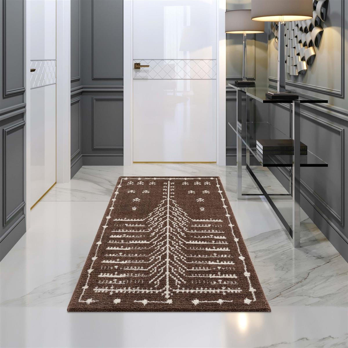 KURZFLOR-TEPPICH April 2308 Braun 80x300 cm - Braun, Textil (80/300cm) - carpet city