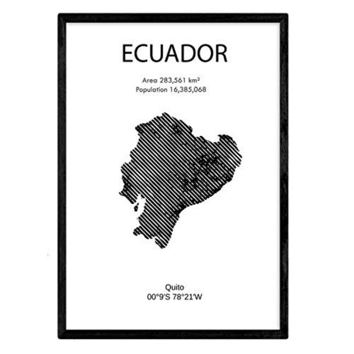POSTER Länder & Kontinente Ecuador A3 Rahmenlos - Klar, Papier (29.7/5/42cm) - Nacnic