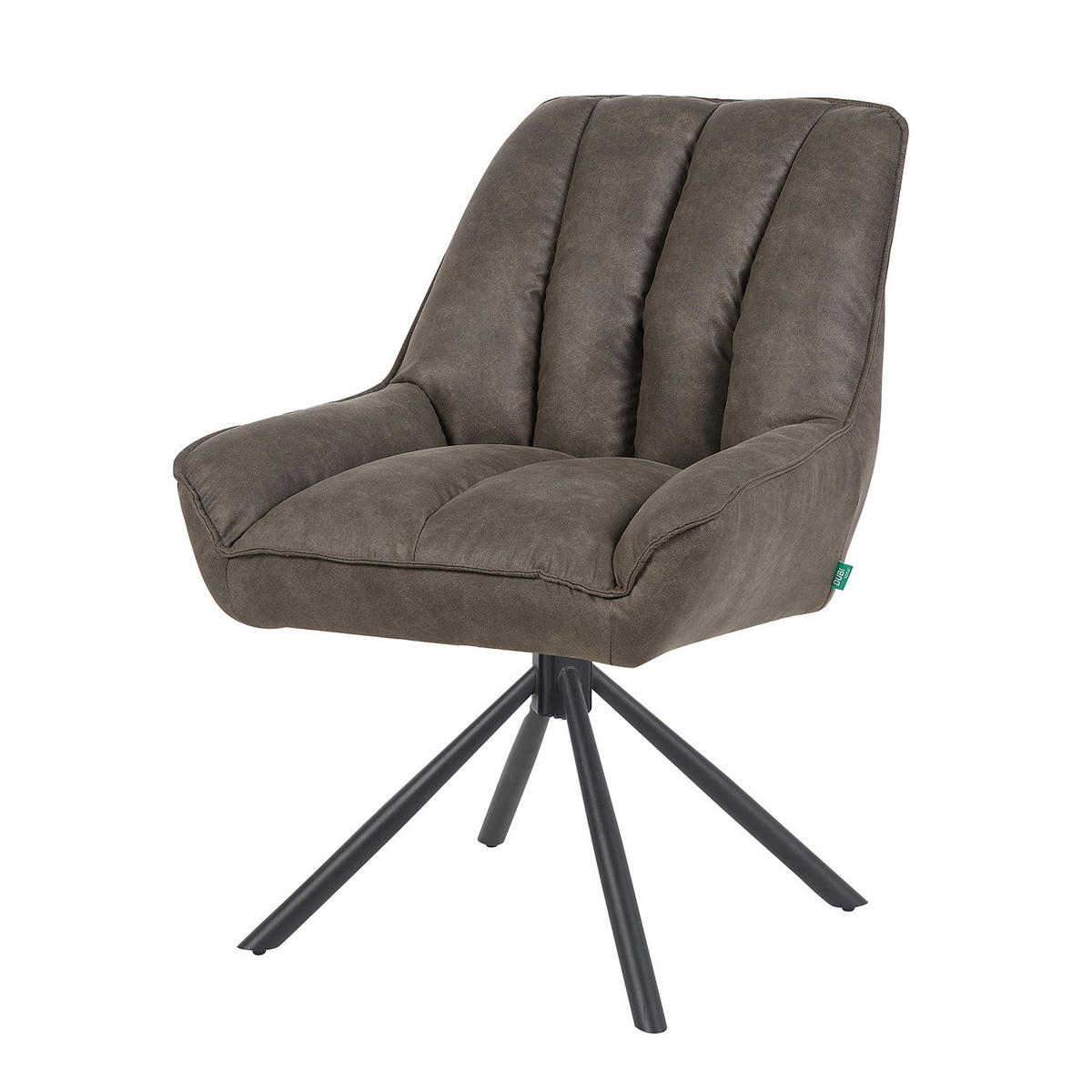 DREHSTUHL Mika-Mira 2er-Set - Taupe/Schwarz, Textil/Metall (60/88/68cm) - DUBI Möbel