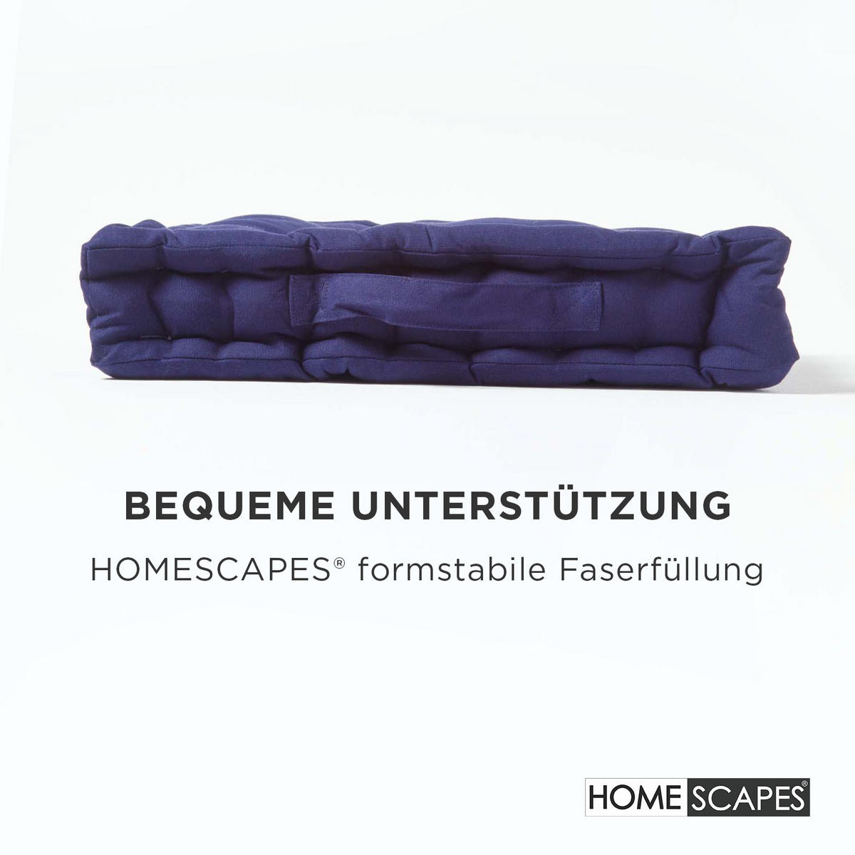 SITZKISSEN dunkelblau 40/40/8 cm – Bodenkissen unifarben - Dunkelblau, Textil (40/40/8cm) - Homescapes