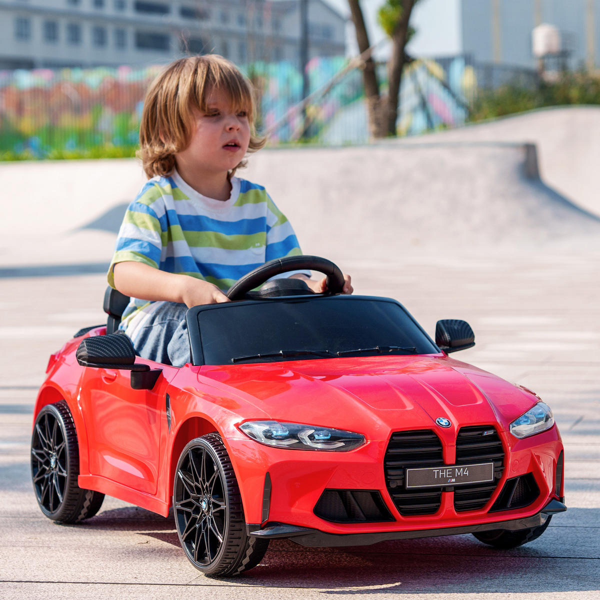 KINDER Elektroauto, Sound & Licht, für 3-5 Jahre, Rot - Rot, Kunststoff/Metall (108/69.5/51cm) - AIYAPLAY