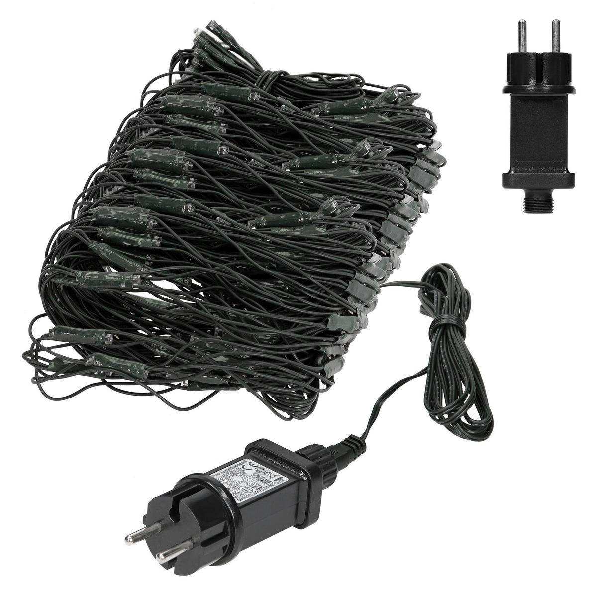 LED LICHTERNETZ 3x1,5 m 320LED Kaltweiß Innen/Außen IP44 Wetterfest - Schwarz, Kunststoff (300cm) - ECD-Germany