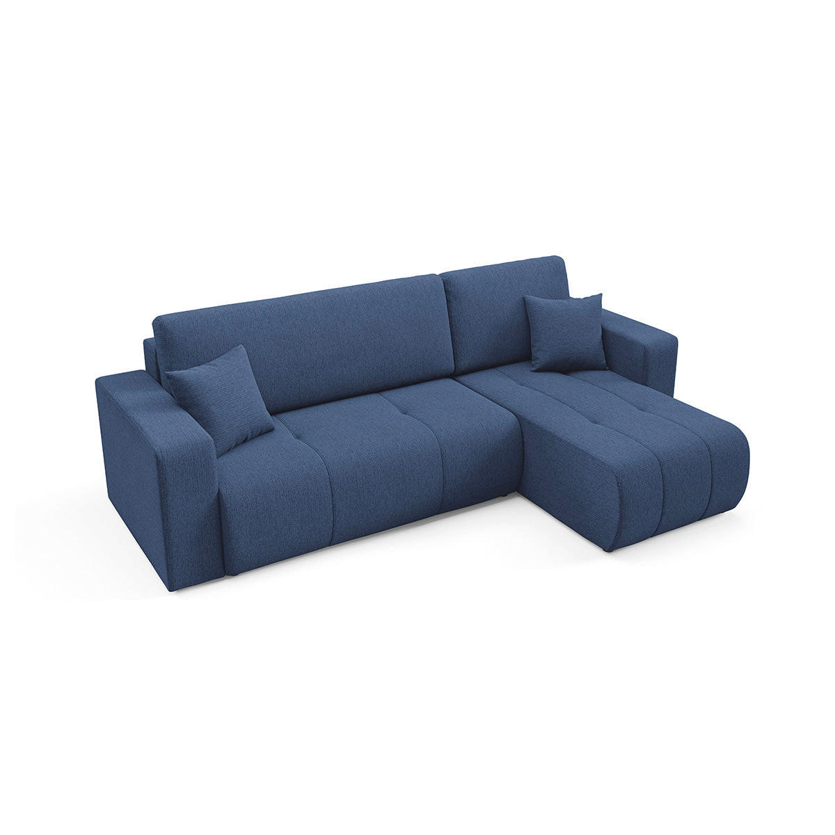 ECKSOFA Vasco 3 Sitzplätze Blau - Blau, Holz (247/145cm) - Petits-meubles
