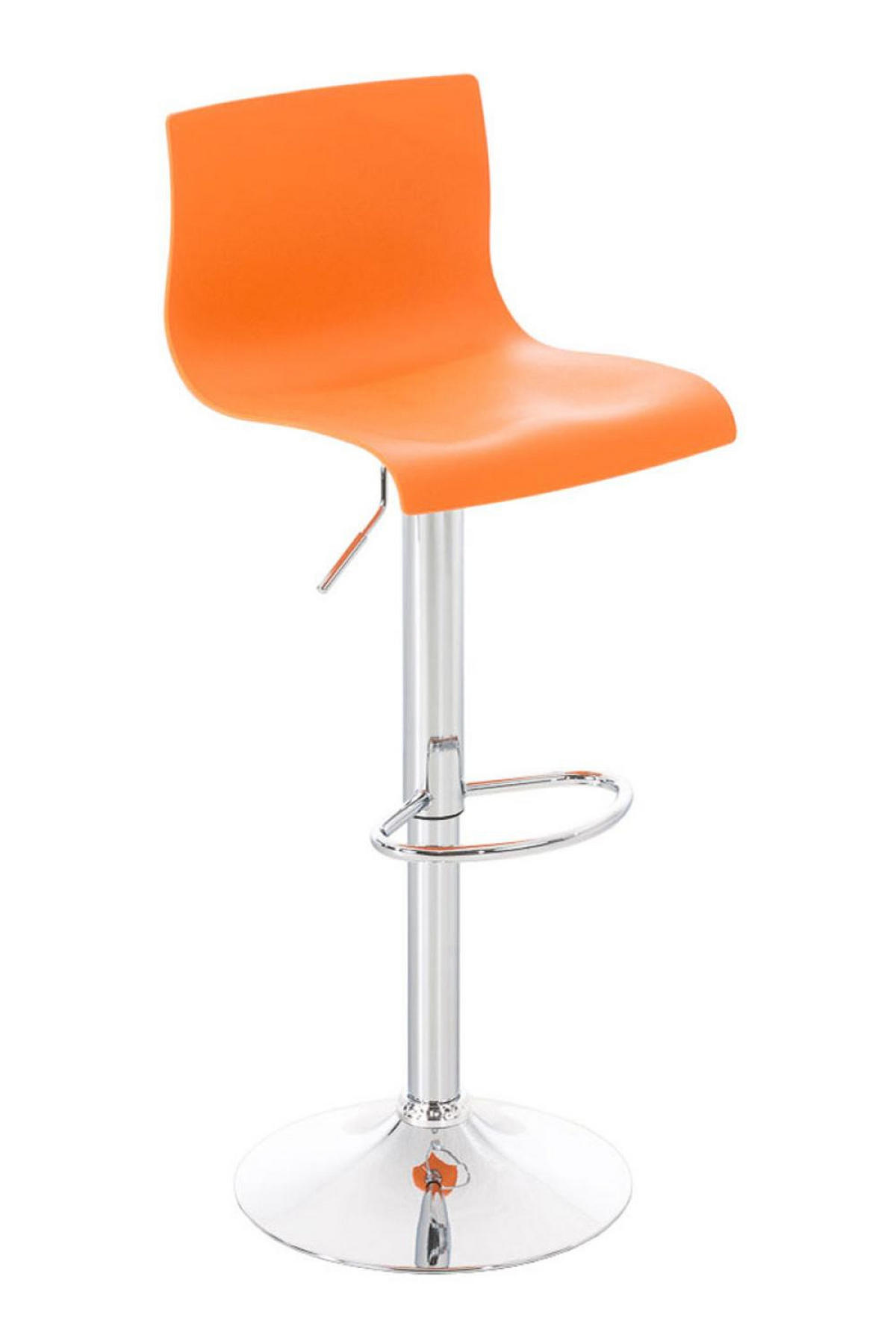 BARHOCKER Kunststoff orange - Chromfarben/Orange, Kunststoff/Metall (39/84/36cm) - CLP