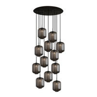 GALERIELEUCHTE Velo 12-flammig Rauch Ø 25cm - Anthrazit/Schwarz, Glas (25/25/27cm) - s.luce