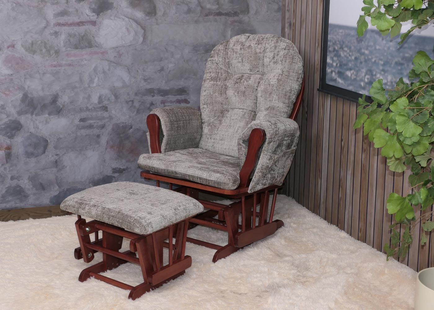 RELAXSESSEL Hellgrau, Braun - Hellgrau/Braun, Textil (75/100/71cm) - MCW