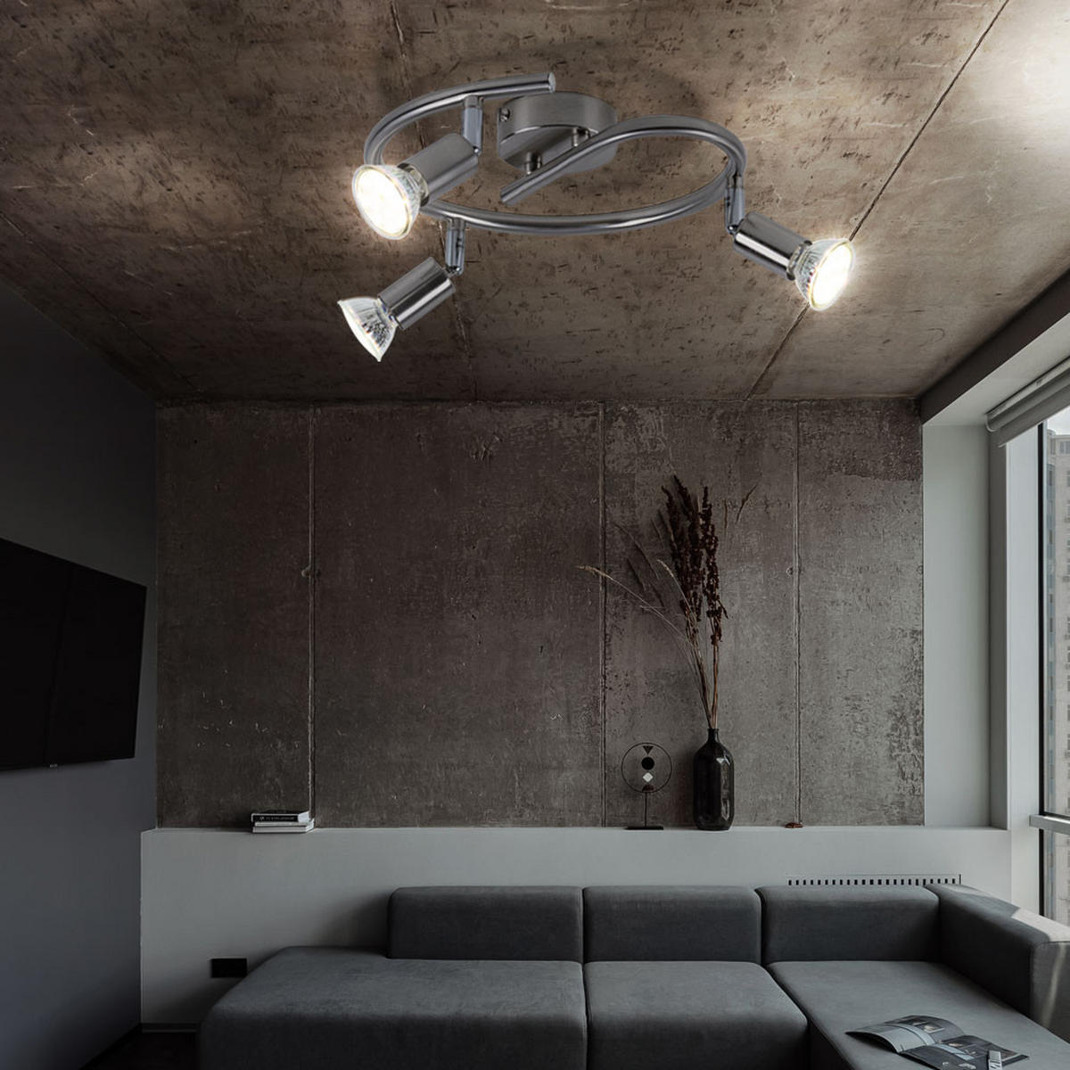 LED DECKENLEUCHTE MATRIX Matt Nickel Silber - Silberfarben, Metall (25/25/15cm)