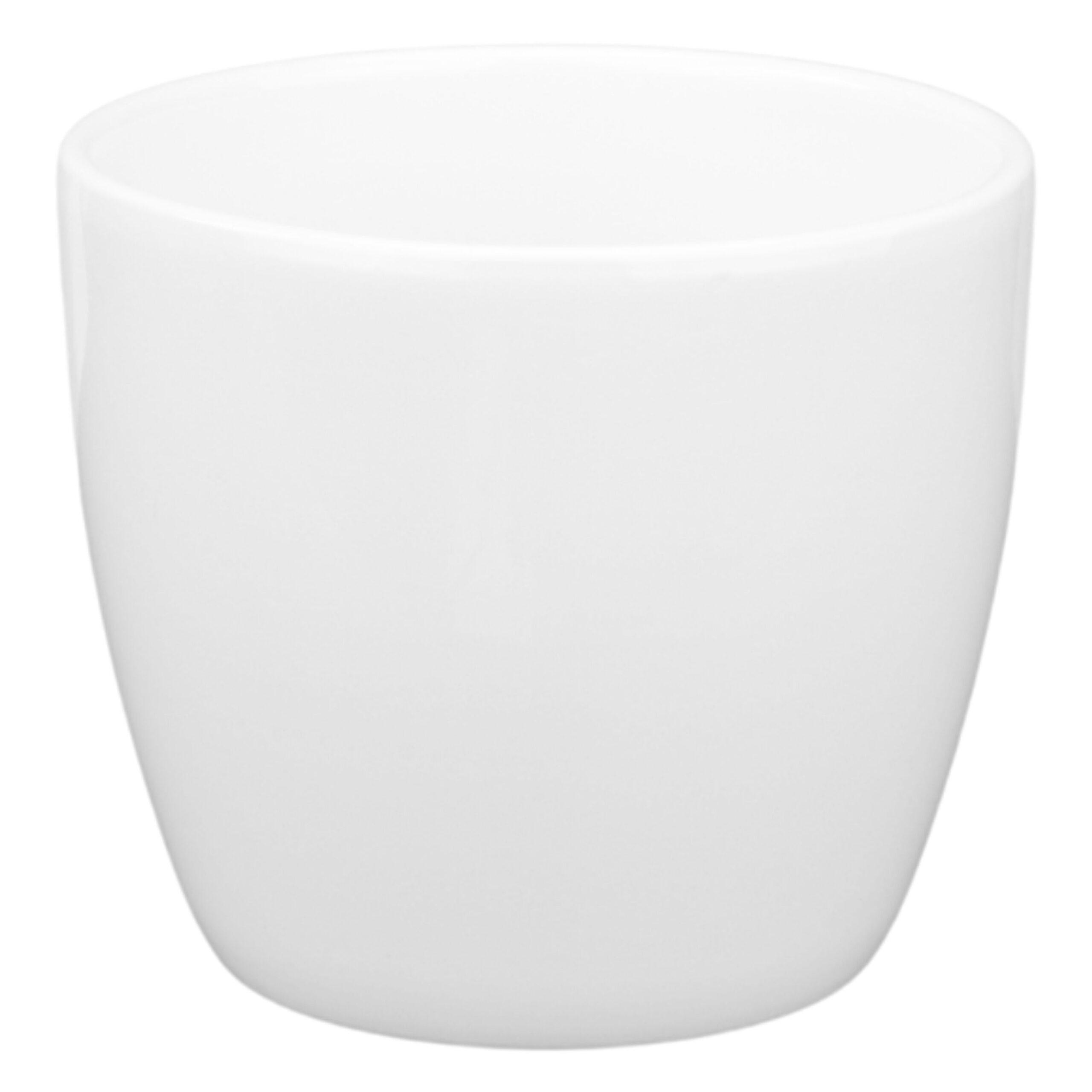 BLUMENTOPF Sylt Keramik Ø 13 cm Höhe 12 cm rund rund Weiß glänzend - Weiß, Keramik (13/12cm) - LENI