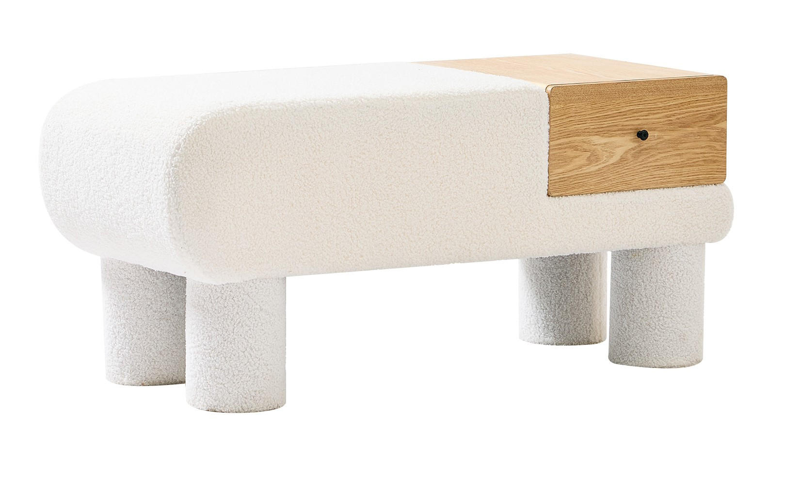 SITZBANK Wolle Weiß - Weiß, Textil (101/45/41cm) - Nordlys