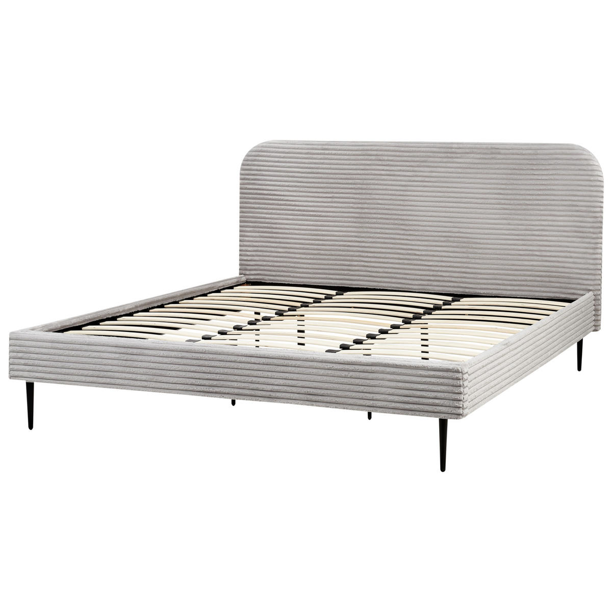 POLSTERBETT mit Lattenrost 180x200 cm Grau Flayat - Hellgrau, Textil (180/200cm) - Beliani