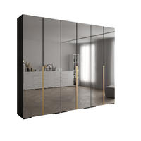 DREHTÜRENSCHRANK 236.7/300/47 6-türig - Goldfarben/Schwarz, Holz/Metall (300/236.7/47cm) - Abiks Möbel